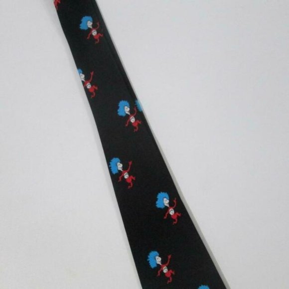 Dr Seuss Silk Tie Thing 1 Thing 2 Cat In The Hat - Picture 4 of 6